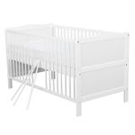 BabyNeeds - Patut din lemn Nadia 140x70 cm, transformabil, Alb fotografia produsului View 2 S