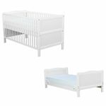 BabyNeeds - Patut din lemn Nadia 140x70 cm, transformabil, Alb fotografia produsului