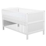 BabyNeeds - Patut din lemn Nadia 140x70 cm, transformabil, Alb fotografia produsului View 6 S