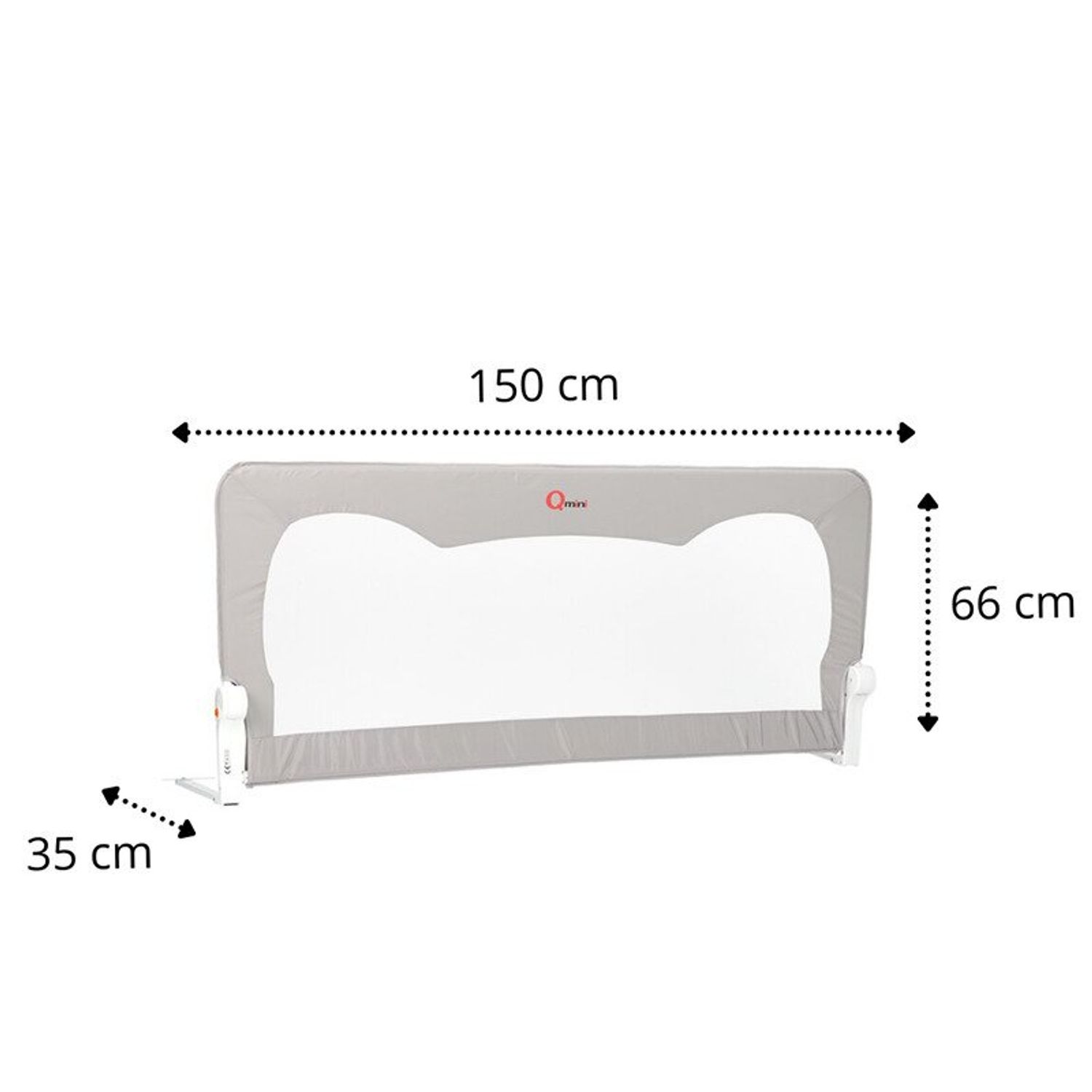 Qmini - Bariera de pat Seth, 150 x 66 cm, Grey fotografia produsului View 2 L