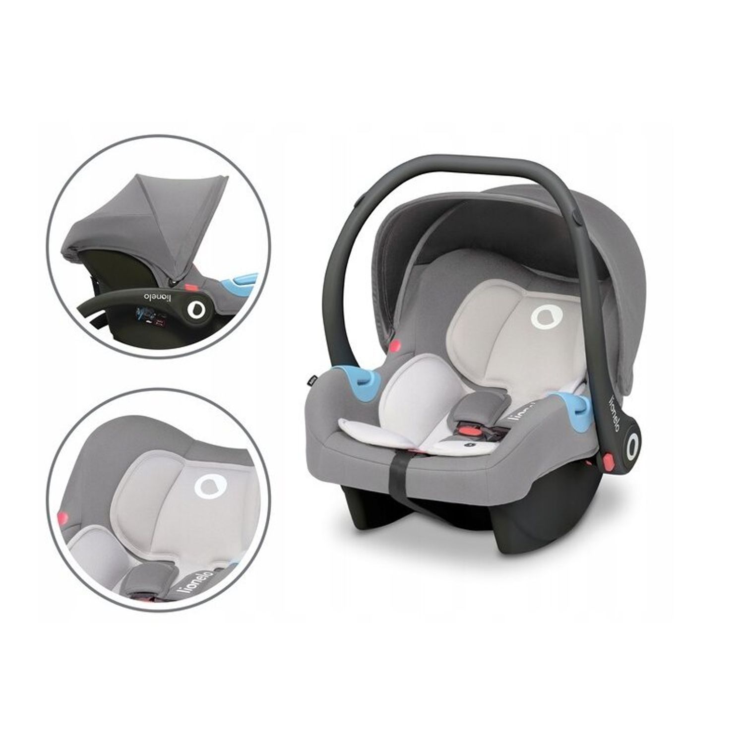 Lionelo - Scaun auto 0-13 Kg Astrid, Grey Stone fotografia produsului View 3 L