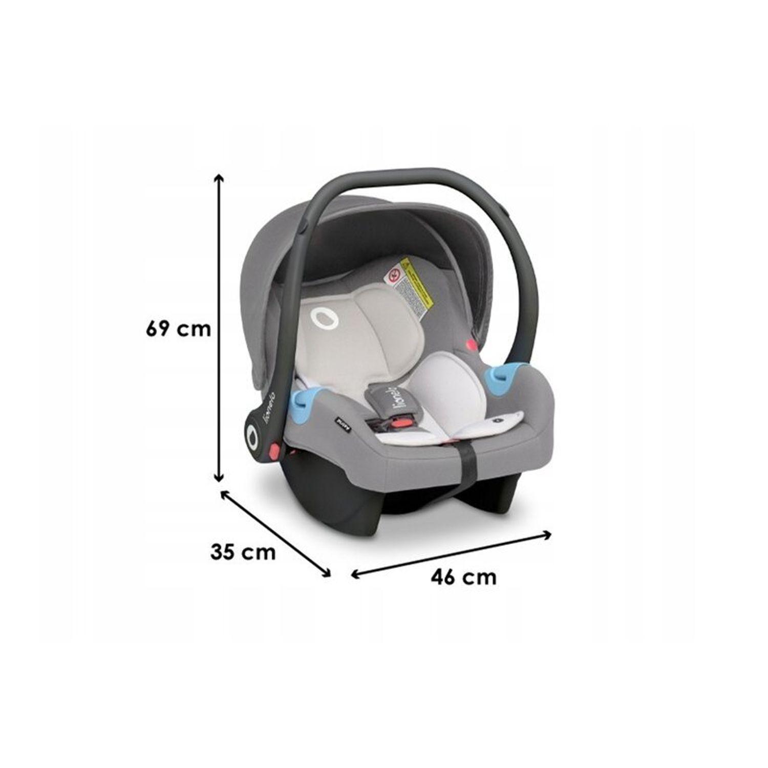 Lionelo - Scaun auto 0-13 Kg Astrid, Grey Stone fotografia produsului View 2 L
