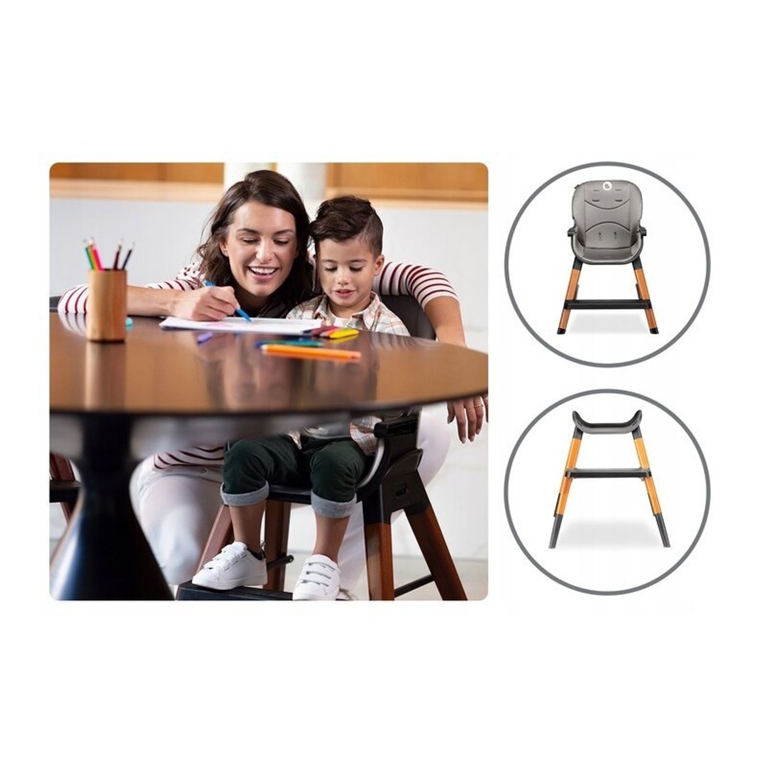 Lionelo - Scaun de masa Reglabil Mona Onyx, Negru fotografia produsului View 20 L