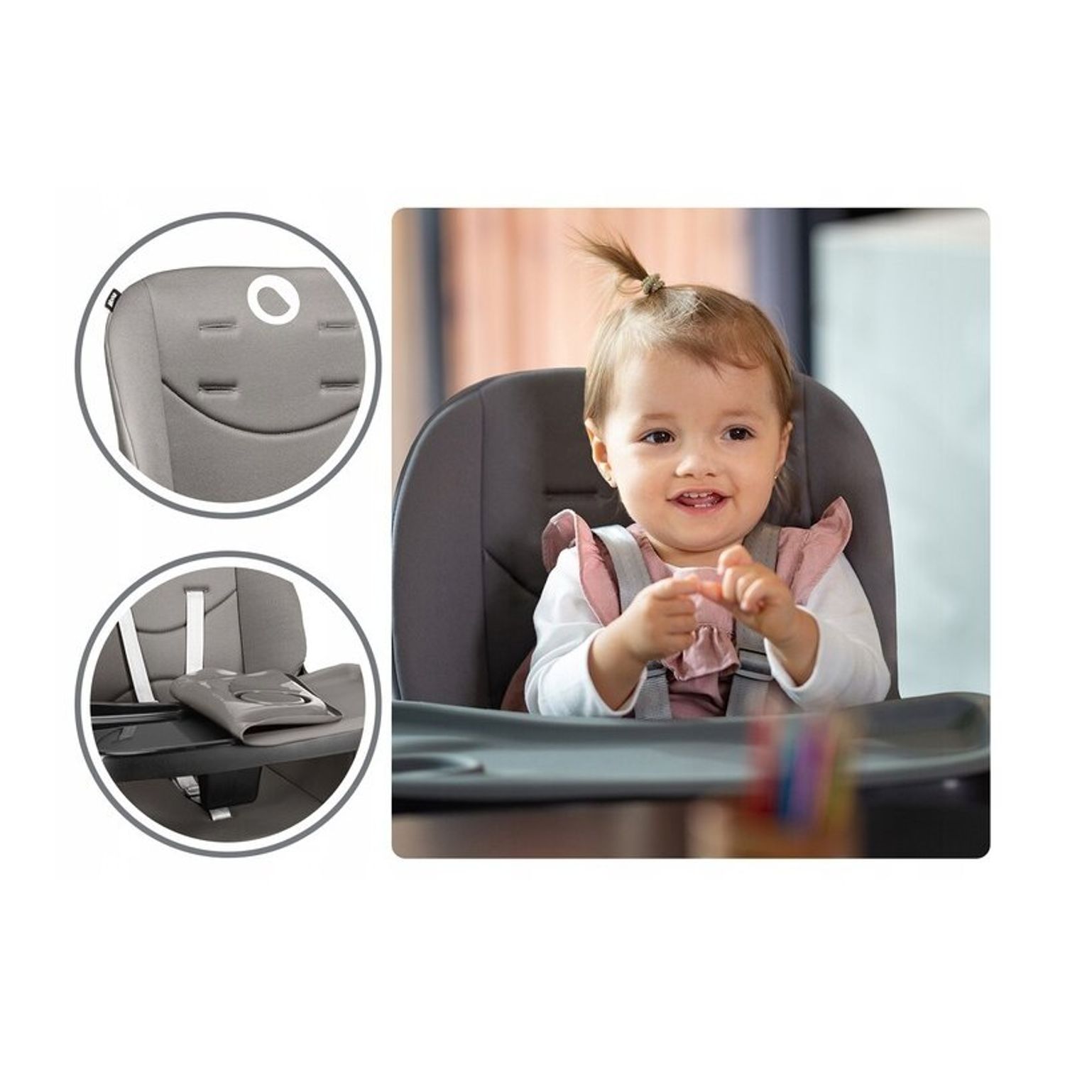 Lionelo - Scaun de masa Reglabil Mona Onyx, Negru fotografia produsului View 18 L