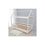 BabyNeeds - Patut din lemn Casuta 160x80 cm, Alb fotografia produsului View 7 S