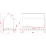 BabyNeeds - Patut din lemn Casuta 160x80 cm, Alb fotografia produsului View 2 S