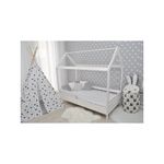 BabyNeeds - Patut din lemn Casuta 160x80 cm, Alb fotografia produsului View 6 S