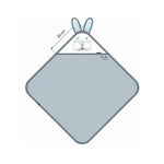 Qmini - Prosop din bambus cu gluga cu urechi, 85x85 cm, Rabbit Mint fotografia produsului View 3 S
