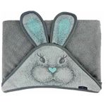 Qmini - Prosop din bambus cu gluga cu urechi, 85x85 cm, Rabbit Mint fotografia produsului