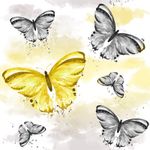 Qmini - Scutec multifunctional din fibra de bambus, 75 x 75 cm, Butterflies fotografia produsului View 2 S