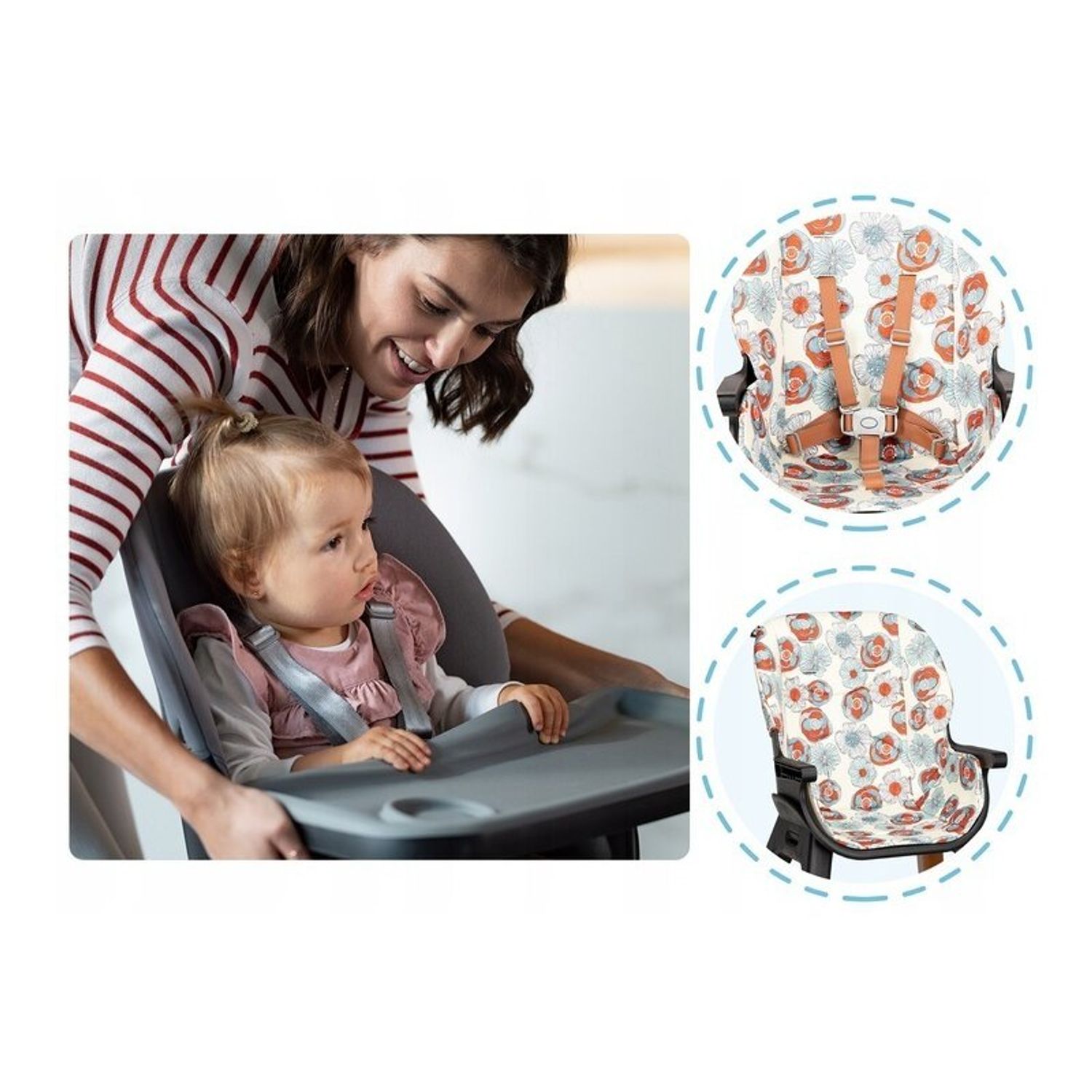 Lionelo - Scaun de masa Reglabil Mona Flower, Multicolor fotografia produsului View 21 L