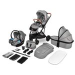 Lionelo - Carucior 3 in 1 Riya Stone, Cadru din aluminiu, Cu sezut reversibil, din Aluminiu, Poliester, Gri fotografia produsului