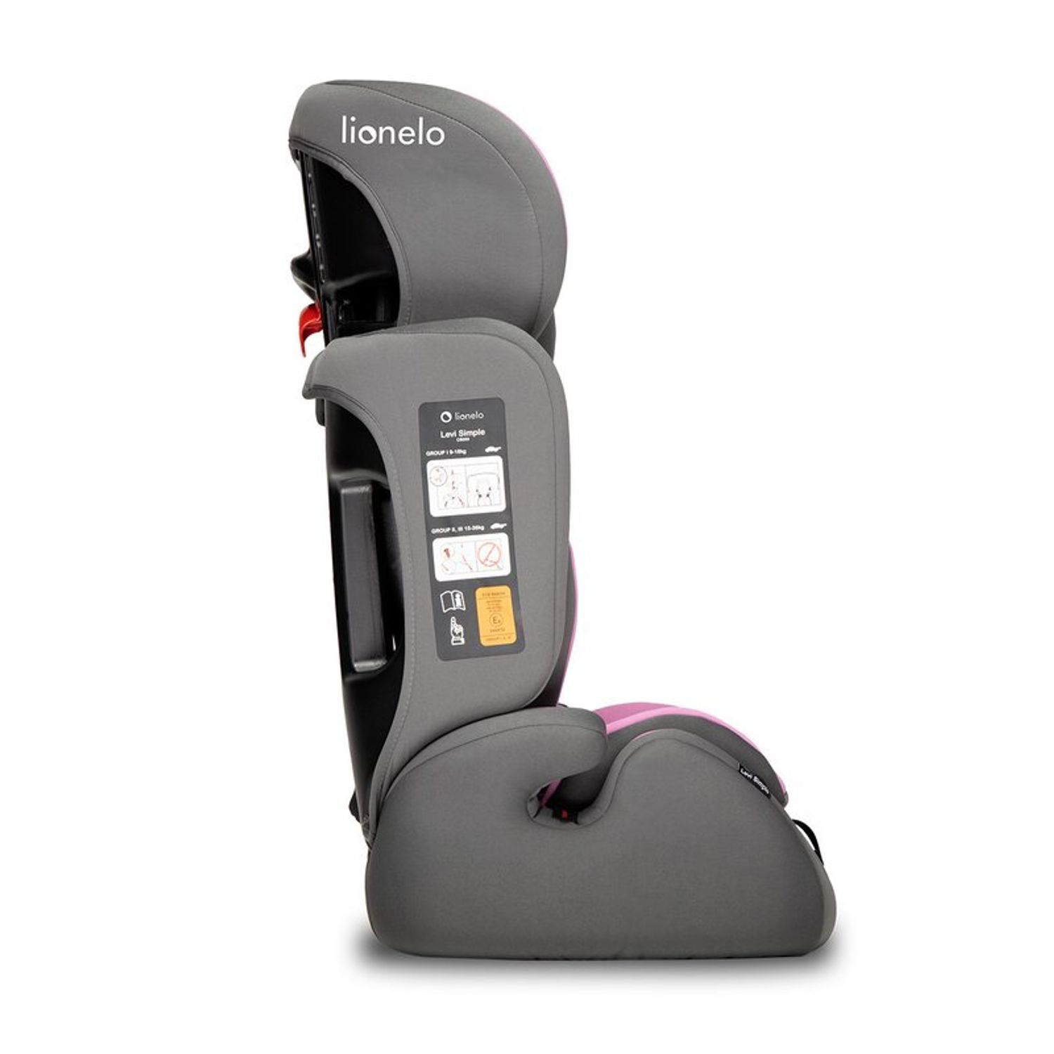 Lionelo - Scaun auto Levi Simple Candy, 9-36 Kg, Roz fotografia produsului View 15 L