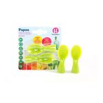 Petite&Mars - Set 2 lingurite cu infiletare pentru pungile Papoo Verde fotografia produsului View 4 S