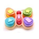 Joueco - Jucarie din lemn pentru sortare Fluture, 16 piese fotografia produsului View 2 S