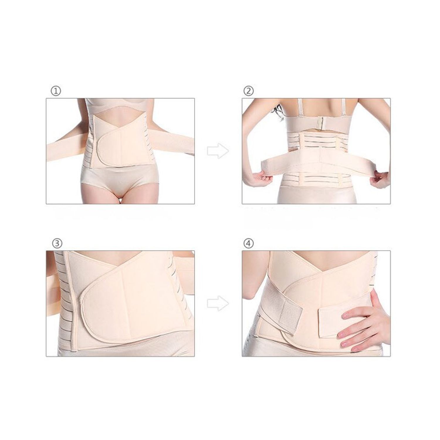 Qmini - Centura abdominala postnatala dublu reglabila, Beige fotografia produsului