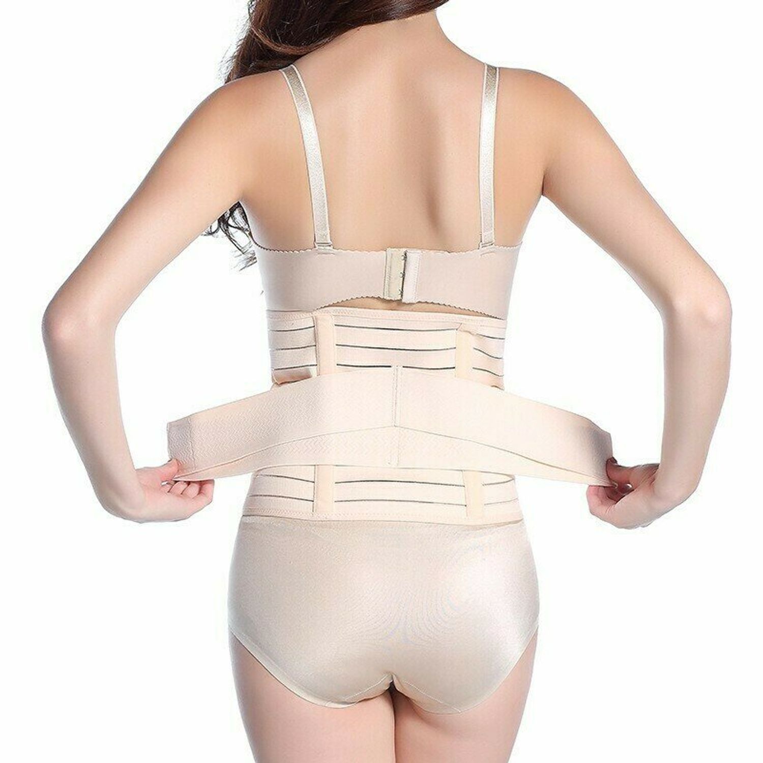 Qmini - Centura abdominala postnatala dublu reglabila, Beige fotografia produsului View 3 L