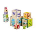 Joueco- Jucarie din lemn Cuburi cu sortator de forme, 10 piese fotografia produsului