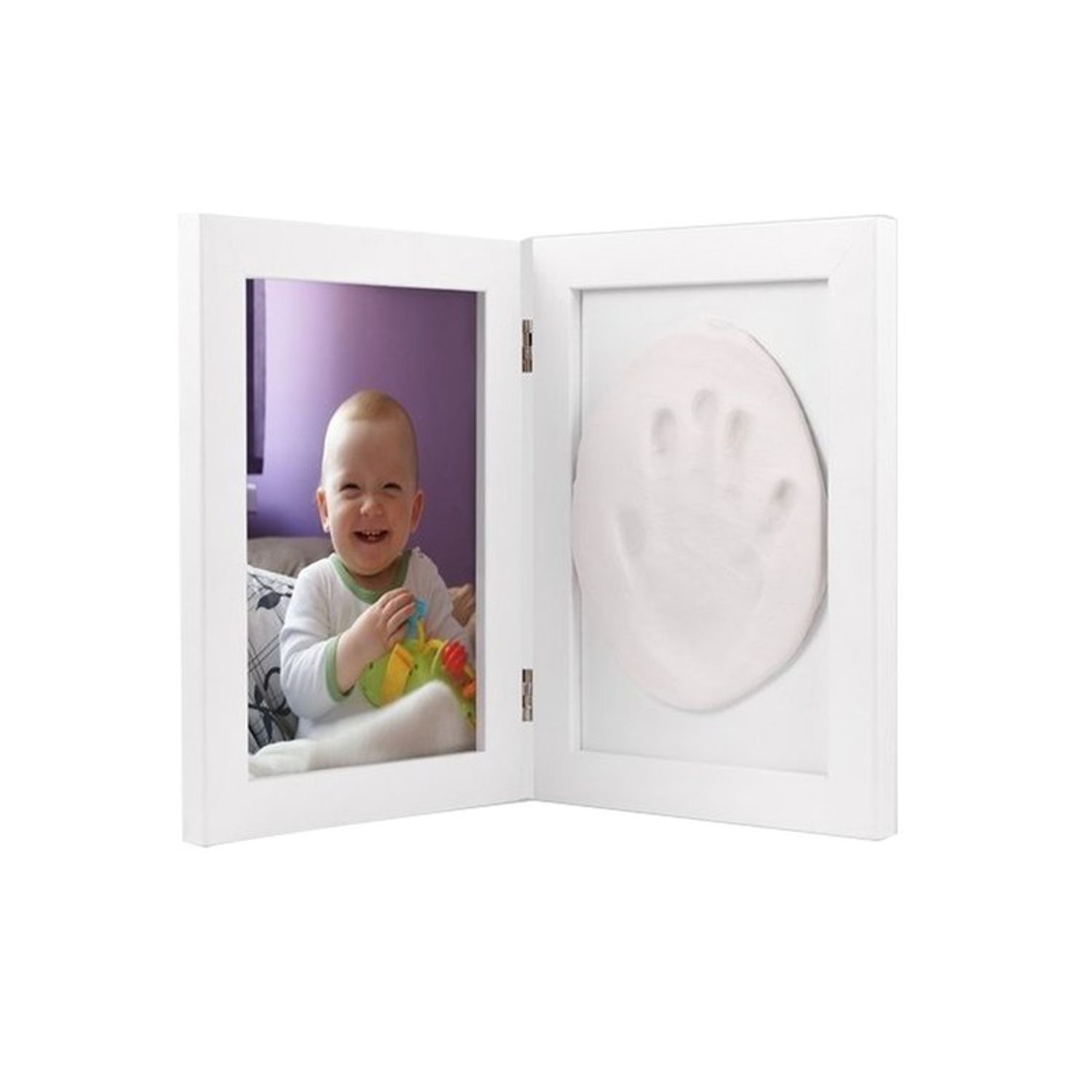 Baby HandPrint - Memory Frame White fotografia produsului View 2 L