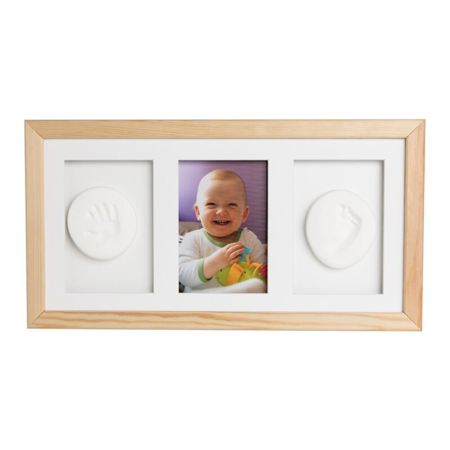 Baby HandPrint - Double Memory Frame Natur fotografia produsului