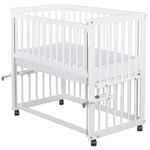 BabyNeeds - Patut evolutiv Dalia, cu roti, 90x50 cm, Alb fotografia produsului