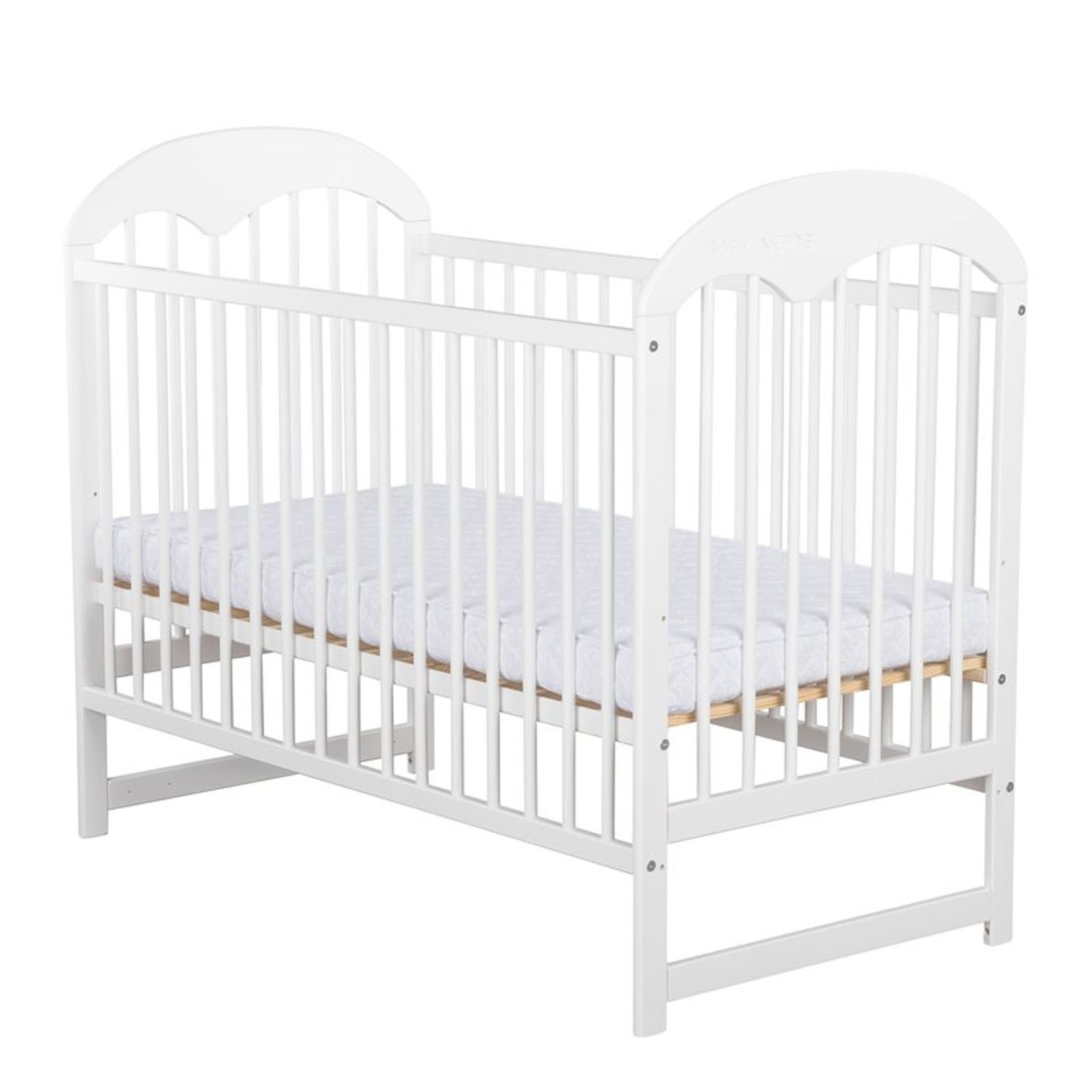 BabyNeeds - Patut din lemn Oskar 120x60 cm, Alb fotografia produsului