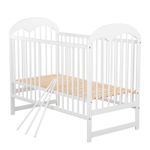 BabyNeeds - Patut din lemn Oskar 120x60 cm, Alb fotografia produsului View 3 S