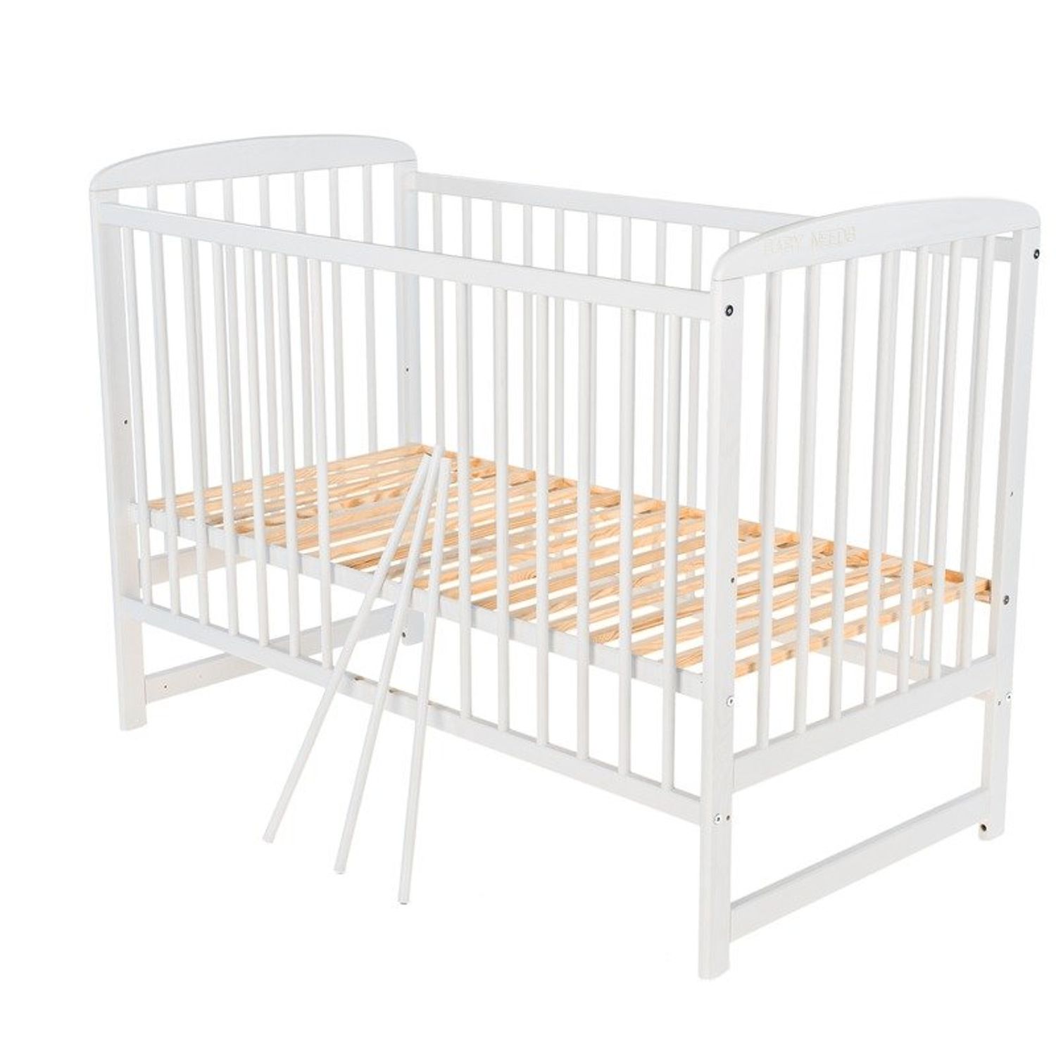 BabyNeeds - Patut din lemn Ola 120x60 cm, Alb fotografia produsului View 4 L