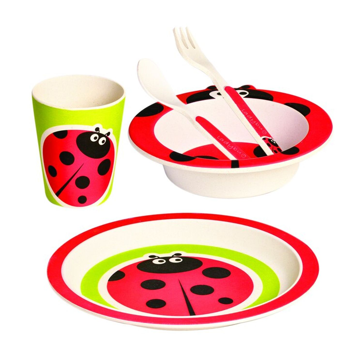 Bino - Set de masa 5 piese, bambus, Ladybird fotografia produsului