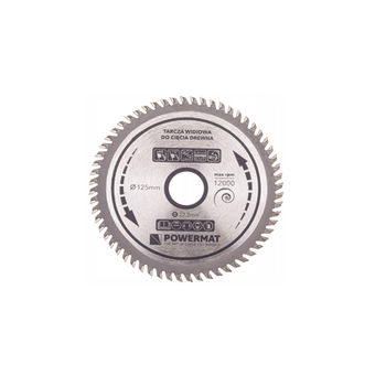 Disc circular pentru lemn 125x22.2mm cu 60 dinti TDD, Powermat