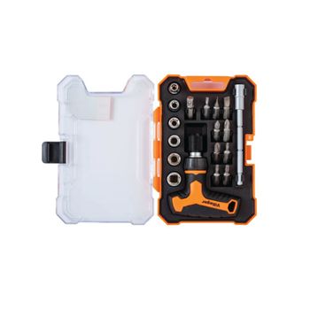 Set capete tubulare si maner tip t, 18 elemente, villager vl059883