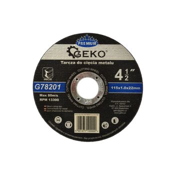 Disc de tăiere a metalului inox GEKO PREMIUM 115x1,0mm, G78201