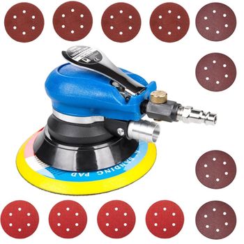 Polizor pneumatic orbital + 12 discuri abrazive, powermat pm-smo-150p