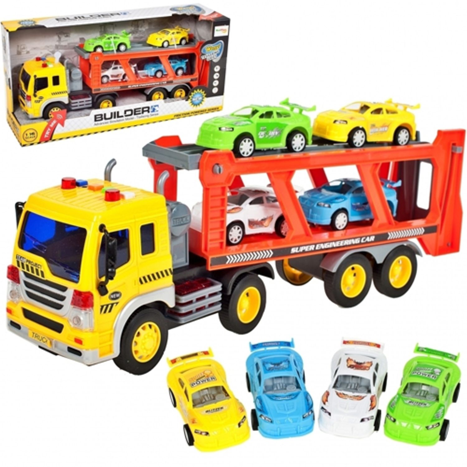 Camion de remorcare cu autoturisme, Malplay 103560 fotografia produsului