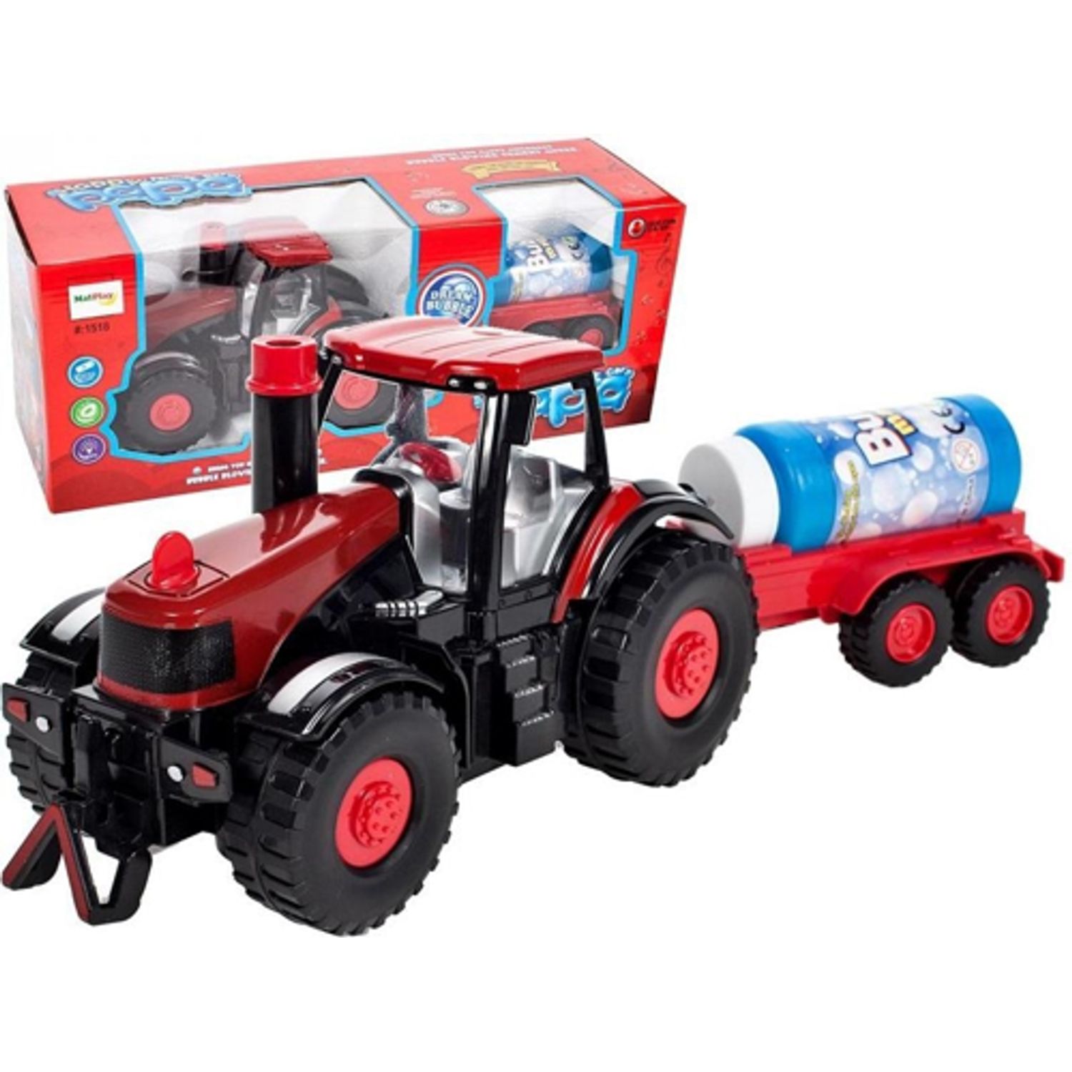 Tractor cu remorca care face bule, Malplay 106020 fotografia produsului