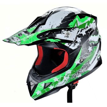 Casca moto atv integrala hecht 54915 design mozaic verde marimea xl
