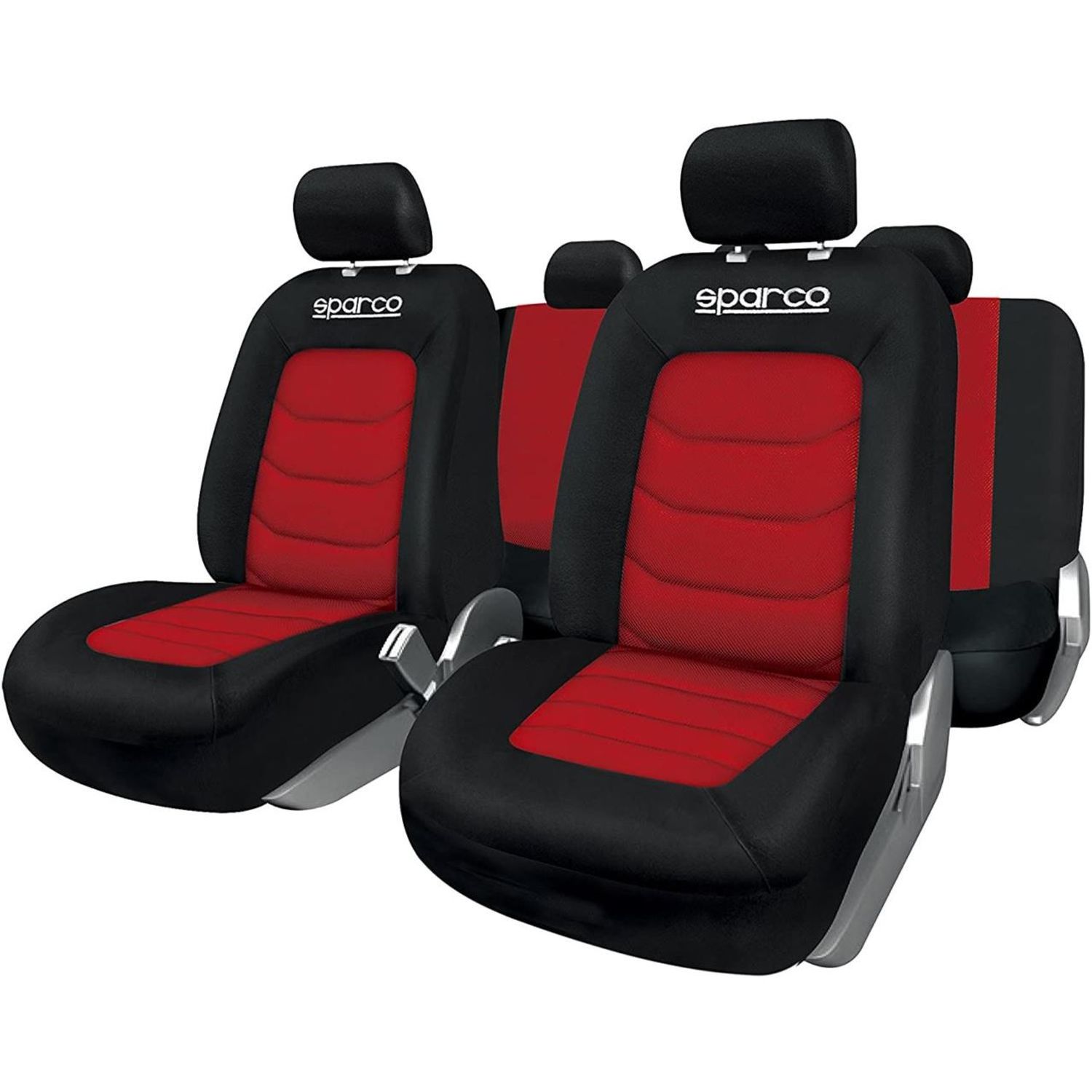 Set Huse Scaune Auto Sparco Ergo Sport, negru - rosu, 9 bucati fotografia produsului