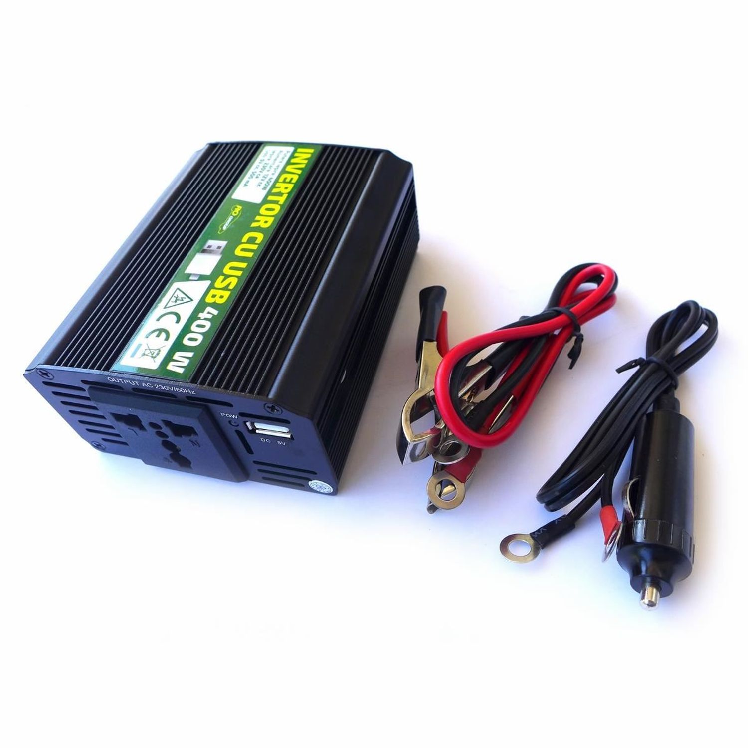 Invertor cu USB 400W RoGroup, 12V-220V fotografia produsului