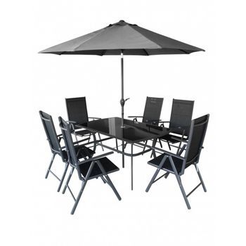 Mobilier pentru gradina Hecht shadow set cotine 1 masa cu umbrela si 6 scaune elefant.ro imagine 2022