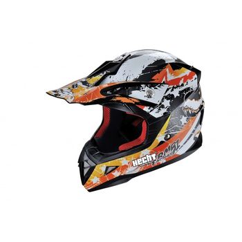 Casca moto atv integrala hecht 53915 design mozaic portocaliu marimea m