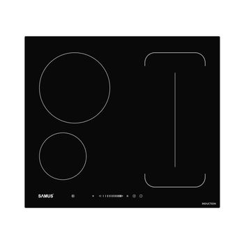 Plita incorporabila samus psi-64bg9, inductie, 4 zone de gatit, touch control, 9 setari putere, vitroceramica, negru