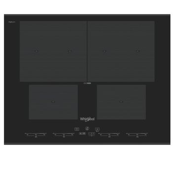 Plita incorporabila whirlpool smo 654 of bt ixl, 4 zone inductie, 8 functii, 65 cm, touch control, sticla neagra