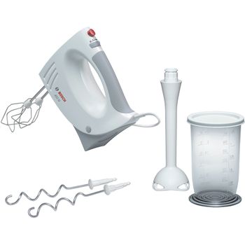 Mixer bosch mfq3540, 300 w, 5 trepte de viteza, turbo, alb/gri