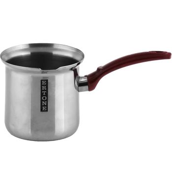 Ibric din inox ertone ert-mn 04, capacitate 0.45l, maner ebonita
