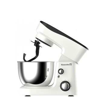 Mixer electric cu bol inox hausberg hb-7625ab, 4.5 l, 700 w, 6 trepte, alb