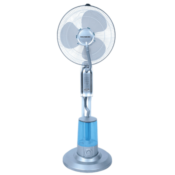 Ventilator Cu Pulverizare Apa Si Umidificare Hausberg HB5600BL, 90W, 300 Ml/h, 3 Viteze, Timer, Telecomanda, Gri/Bleu