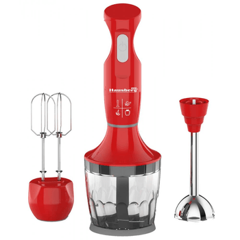 Blender 3 in 1 Hausberg HB-7706RS, capacitate bol 0.75 l, 600 W, Rosu