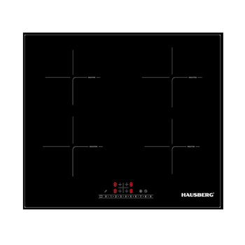 Plita incorporabila Hausberg HB1535, Electrica, Inductie, 4 zone de gatit, PowerBoost, 60 cm, Negru