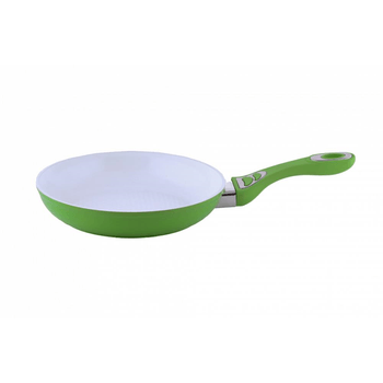 Tigaie ceramica Ertone ERT-MN 328 , maner silicon detasabil, dimensiune 28 cm , design ergonomic, eco cooking, Alb/Verde