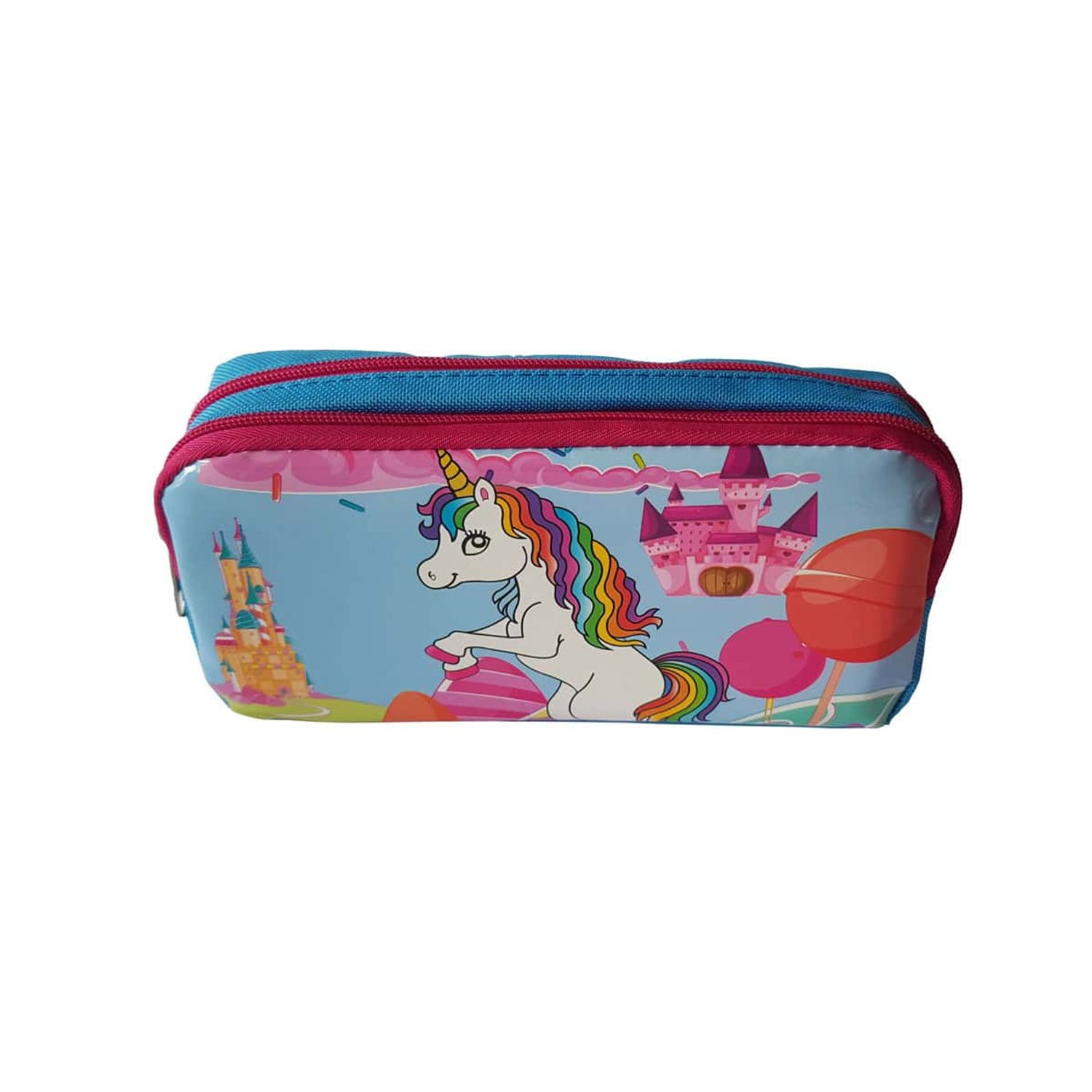 Penar cu desen UNICORN, 2 fermoare 10 x 21 x 7 cm fotografia produsului
